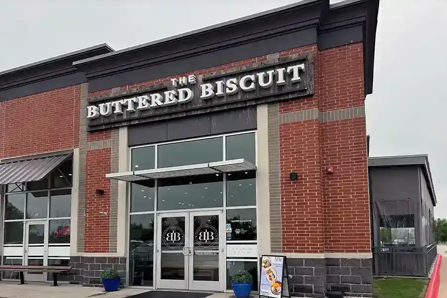 the buttered biscuit location at 1001 SW Regional Airport Boulevard, Bentonville, AR