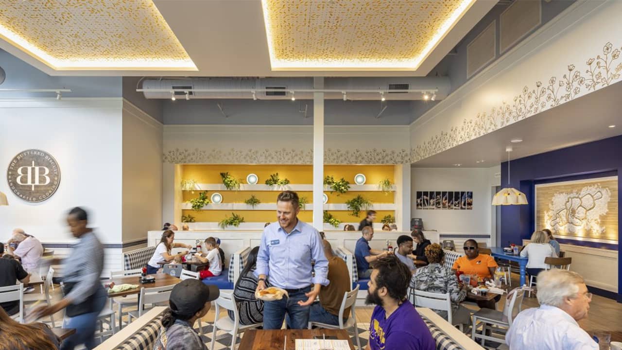 interior of the Buttered Biscuit restaurant The Heights in Little Rock, AR