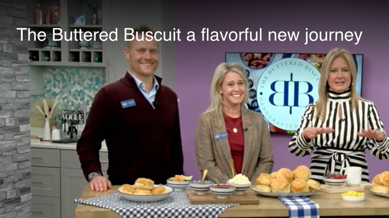 The Buttered Biscuit owners being interviewed