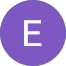 white letter E on purple circle