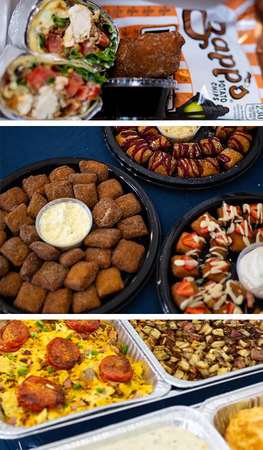 collage of catering options